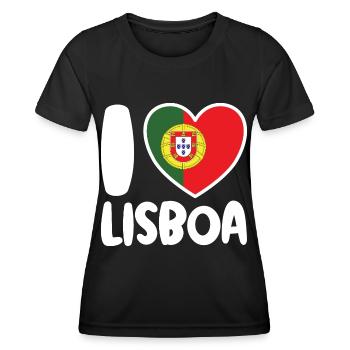 Lisbon Love Portuguese Heart Design - Women's Functional T-Shirt - black - Front - AI Model Female 172 light (172cm)