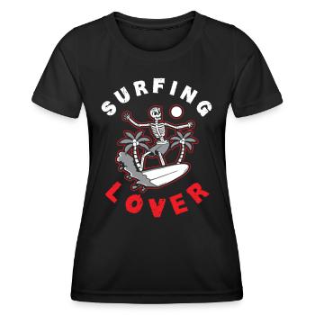 Amateurs de surf Surfer Surf surf surf surf - T-shirt sport Femme - noir - Devant - AI Model Female 172 light (172cm)