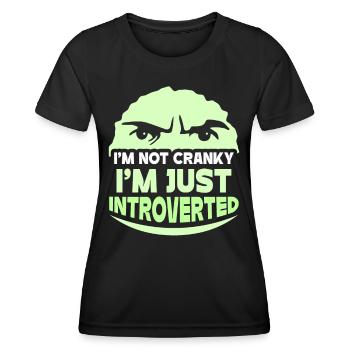 Je ne suis pas grincheux, je ne suis qu’introverti - T-shirt sport Femme - noir - Devant - AI Model Female 172 light (172cm)