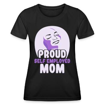 Proud Self-employed mother Self-employed - Women's Functional T-Shirt - black - Front - AI Model Female 172 light (172cm)