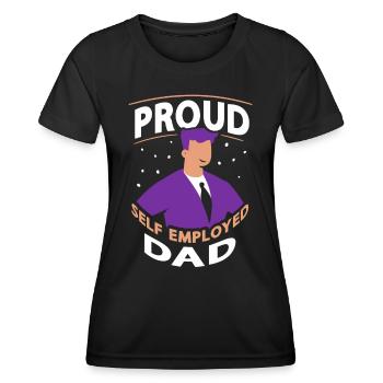 Proud Self-employed father Self-employed - Women's Functional T-Shirt - black - Front - AI Model Female 172 light (172cm)