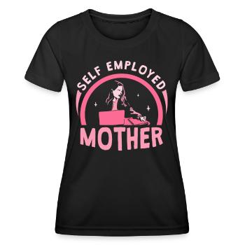 Self-employed mother Self-employed freelancer - Women's Functional T-Shirt - black - Front - AI Model Female 172 light (172cm)
