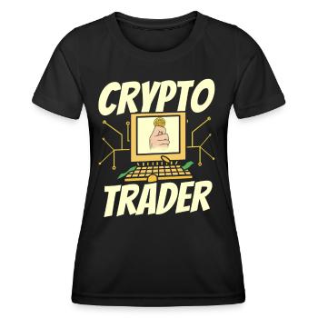 Crypto Trader Trading Crypto Trade Trader - Women's Functional T-Shirt - black - Front - AI Model Female 172 light (172cm)