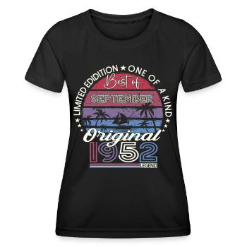 Original September Vintage 1952 Birthday Funny - Women's Functional T-Shirt - black - Front - AI Model Female 172 light (172cm)