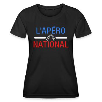 APERO NATIONAL - T-shirt sport Femme - noir - Devant - AI Model Female 172 light (172cm)