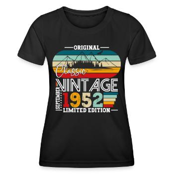 Original September Vintage 1952 Birthday Funny - Women's Functional T-Shirt - black - Front - AI Model Female 172 light (172cm)