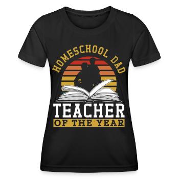 Homeschool Papa Enseignant de l’année Père Papa - T-shirt sport Femme - noir - Devant - AI Model Female 172 light (172cm)