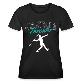 Speerwerfer Speer Speerwerfen Speerwurf - Frauen Funktions-T-Shirt - Schwarz - Vorne - AI Model Female 172 light (172cm)