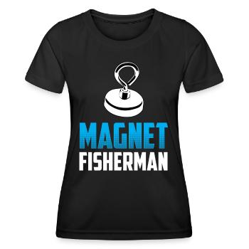 Magnetic Fisherman Magnetic Fishing Magnet - Women's Functional T-Shirt - black - Front - AI Model Female 172 light (172cm)