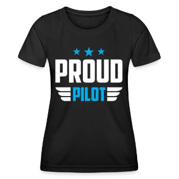 Fier pilote de petit avion avion léger Jet - T-shirt sport Femme - noir - Devant - AI Model Female 172 light (172cm)