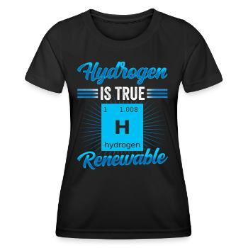 Wasserstoff Ist Die Wahre Erneuerbare Energie - Frauen Funktions-T-Shirt - Schwarz - Vorne - AI Model Female 172 light (172cm)