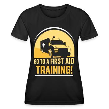 Take a first aid course! Teacher - Women's Functional T-Shirt - black - Front - AI Model Female 172 light (172cm)
