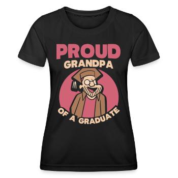 Proud grandfather of a graduate graduate - Women's Functional T-Shirt - black - Front - AI Model Female 172 light (172cm)
