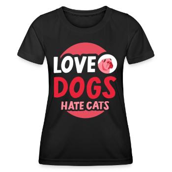 Chers chiens Détestez les chats Amoureux Chien Chiot - T-shirt sport Femme - noir - Devant - AI Model Female 172 light (172cm)