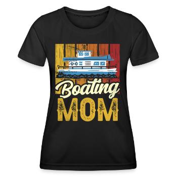 Bootfahrende Mutter Yacht Bootfahren Boot Schiff - Frauen Funktions-T-Shirt - Schwarz - Vorne - AI Model Female 172 light (172cm)