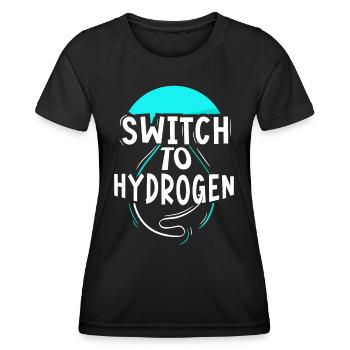 Switching to Hydrogen Element Energy Hydrogen - Women's Functional T-Shirt - black - Front - AI Model Female 172 light (172cm)