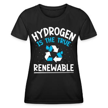 Wasserstoff Ist Die Wahre Erneuerbare Energie - Frauen Funktions-T-Shirt - Schwarz - Vorne - AI Model Female 172 light (172cm)