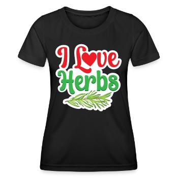 J’adore les herbes herbes herbes aromatiques jardin d’herbes aromatiques - T-shirt sport Femme - noir - Devant - AI Model Female 172 light (172cm)