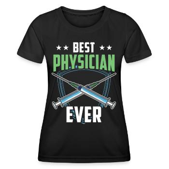 Le meilleur médecin de tous les temps Médecin de profession - T-shirt sport Femme - noir - Devant - AI Model Female 172 light (172cm)