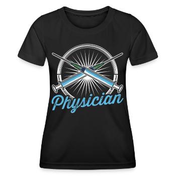 Docteur Médecine Profession Médecin - T-shirt sport Femme - noir - Devant - AI Model Female 172 light (172cm)