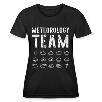 Team Meteorologie Wettervorhersage Meteorologe - Frauen Funktions-T-Shirt - Schwarz - Vorne - AI Model Female 172 light (172cm)