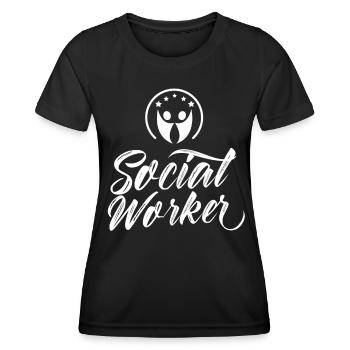 Travailleurs sociaux Travail social Travail social Profession - T-shirt sport Femme - noir - Devant - AI Model Female 172 light (172cm)