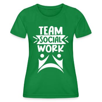 Team Social Work Social Workers Social Work - Women's Functional T-Shirt - kelly green - Front - AI Model Female 172 dark (172cm)