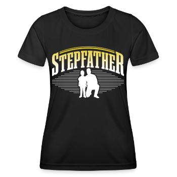 Beau-père Fête des pères Beau-père Beau-père - T-shirt sport Femme - noir - Devant - AI Model Female 172 light (172cm)