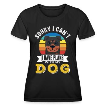 Je ne peux malheureusement pas avoir de projets avec mon chien - T-shirt sport Femme - noir - Devant - AI Model Female 172 light (172cm)
