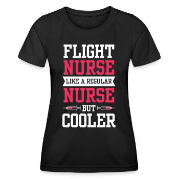 Infirmière de vol Médecin de vol Profession médicale de vol - T-shirt sport Femme - noir - Devant - AI Model Female 172 light (172cm)