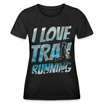 J’adore le trail running coureur de trail - T-shirt sport Femme - noir - Devant - AI Model Female 172 light (172cm)