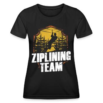 Ziplining Team Zipline Sport Seilrutsche Sprüche - Frauen Funktions-T-Shirt - Schwarz - Vorne - AI Model Female 172 light (172cm)