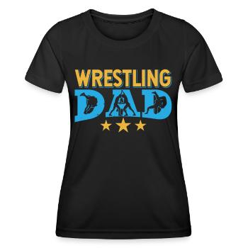 Wrestling Dad Ringkampf Ringer Ringen Wrestler - Women's Functional T-Shirt - black - Front - AI Model Female 172 light (172cm)