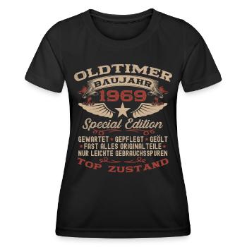 Oldtimer 1969 53. Geburtstag Geschenk Damen Herren - Frauen Funktions-T-Shirt - Schwarz - Vorne - AI Model Female 172 light (172cm)