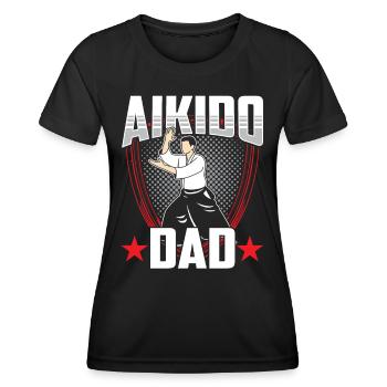 Aikido Vater Kampfsport Kampfkunst Kämpfer - Frauen Funktions-T-Shirt - Schwarz - Vorne - AI Model Female 172 light (172cm)