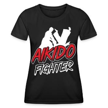 Aikido Fighter Martial Arts Martial Arts Lovers - Women's Functional T-Shirt - black - Front - AI Model Female 172 light (172cm)