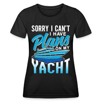 Malheureusement, je ne peux pas avoir de plans pour mon yacht - T-shirt sport Femme - noir - Devant - AI Model Female 172 light (172cm)