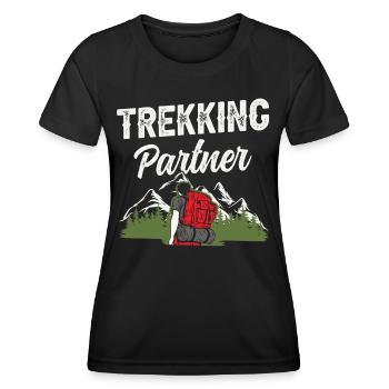 Trekking Partenaire Randonneur - T-shirt sport Femme - noir - Devant - AI Model Female 172 light (172cm)