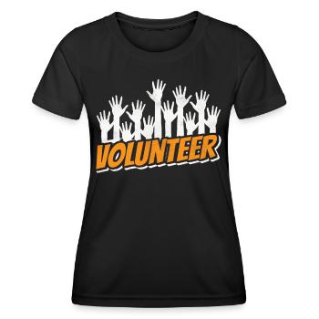 Freiwilliger Ehrenamt Freiwillig Ehrenamtlicher - Frauen Funktions-T-Shirt - Schwarz - Vorne - AI Model Female 172 light (172cm)