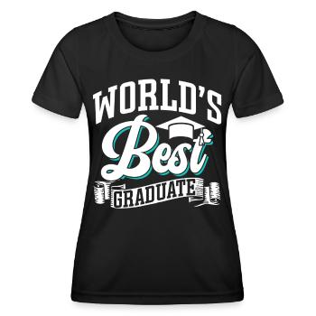 World's Best Graduate Graduation Party Graduates - Women's Functional T-Shirt - black - Front - AI Model Female 172 light (172cm)