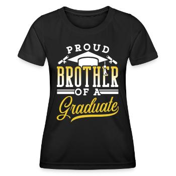 Fier frère d’un diplômé diplômé - T-shirt sport Femme - noir - Devant - AI Model Female 172 light (172cm)