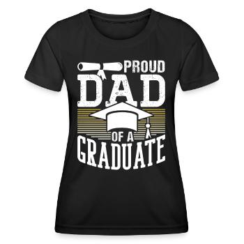 Fier père d’un diplôme d’études supérieures - T-shirt sport Femme - noir - Devant - AI Model Female 172 light (172cm)