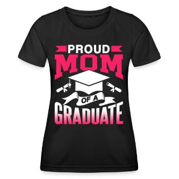 Fière mère d’un diplôme d’études supérieures - T-shirt sport Femme - noir - Devant - AI Model Female 172 light (172cm)