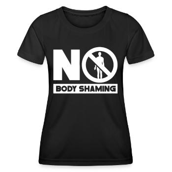 Pas de honte corporelle Arrêtez l’ennui bodyshaming - T-shirt sport Femme - noir - Devant - AI Model Female 172 light (172cm)