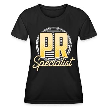 PR Spezialist Job Public Relations Beruf - Frauen Funktions-T-Shirt - Schwarz - Vorne - AI Model Female 172 light (172cm)