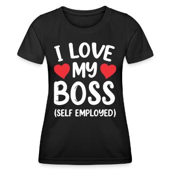 I love my boss (self-employed) freelancer - Women's Functional T-Shirt - black - Front - AI Model Female 172 light (172cm)