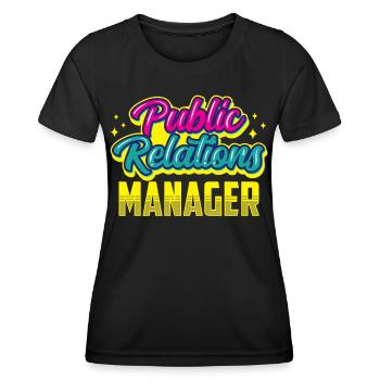 Manager Für Öffentlichkeitsarbeit Job PR Beruf - Frauen Funktions-T-Shirt - Schwarz - Vorne - AI Model Female 172 light (172cm)