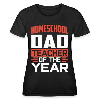 Homeschool Papa Enseignant de l’année Homeschooling - T-shirt sport Femme - noir - Devant - AI Model Female 172 light (172cm)