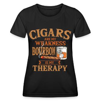 Zigarren Bourbon Smoker Whisky Trinker - Frauen Funktions-T-Shirt - Schwarz - Vorne - AI Model Female 172 light (172cm)