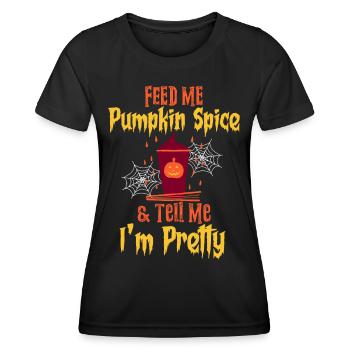 Citrouille Épice Café Citrouille Automne Halloween - T-shirt sport Femme - noir - Devant - AI Model Female 172 light (172cm)
